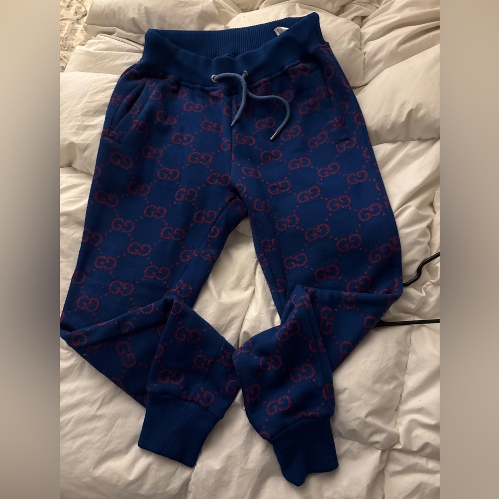 GG Collection Blue and Red Logo Joggers